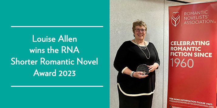 Louise Allen wins The Shorter Romantic Novel Award RNA Awards 2023!